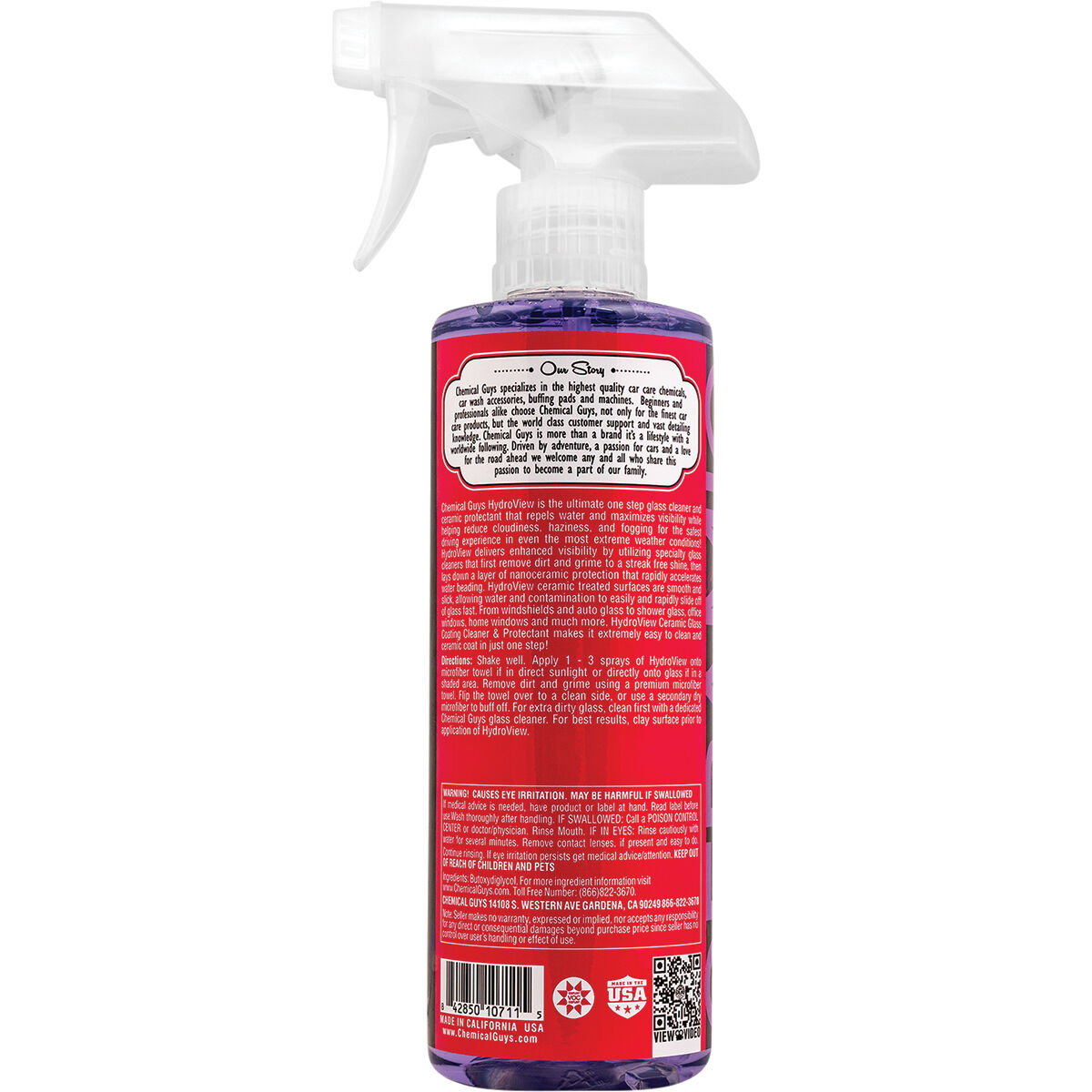 Chemical Guys HydroView Glass Cleaner & Coating 473mL, , scanz_hi-res