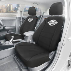 Dickies Repreve Polyester OG Black/White Logo Seat Covers Black Adjustable Headrests Airbag Compatible, , scanz_hi-res