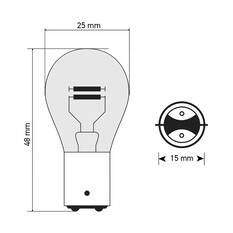 SCA Incandescent Globe - P21 BAY15D 12V 21/5W - 2 Pack, , scanz_hi-res