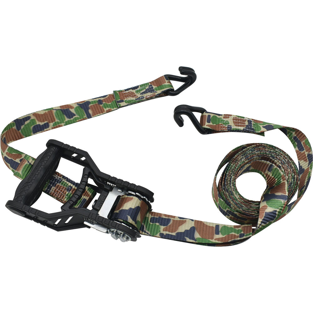 Gripwell 4pc Camouflage Ratchet Tie Down Pack 4.5m 680kg Supercheap