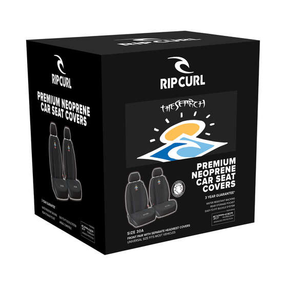 Rip Curl The Search Neoprene Seat Covers Black Adjustable Headrests Airbag Compatible, , scanz_hi-res