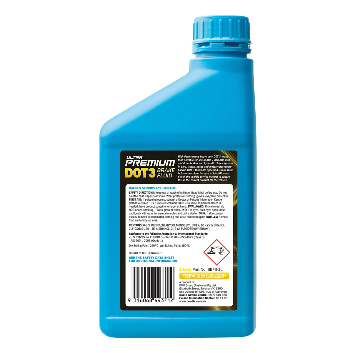 Bendix Brake and Clutch Fluid DOT 3 1 Litre, , scanz_hi-res