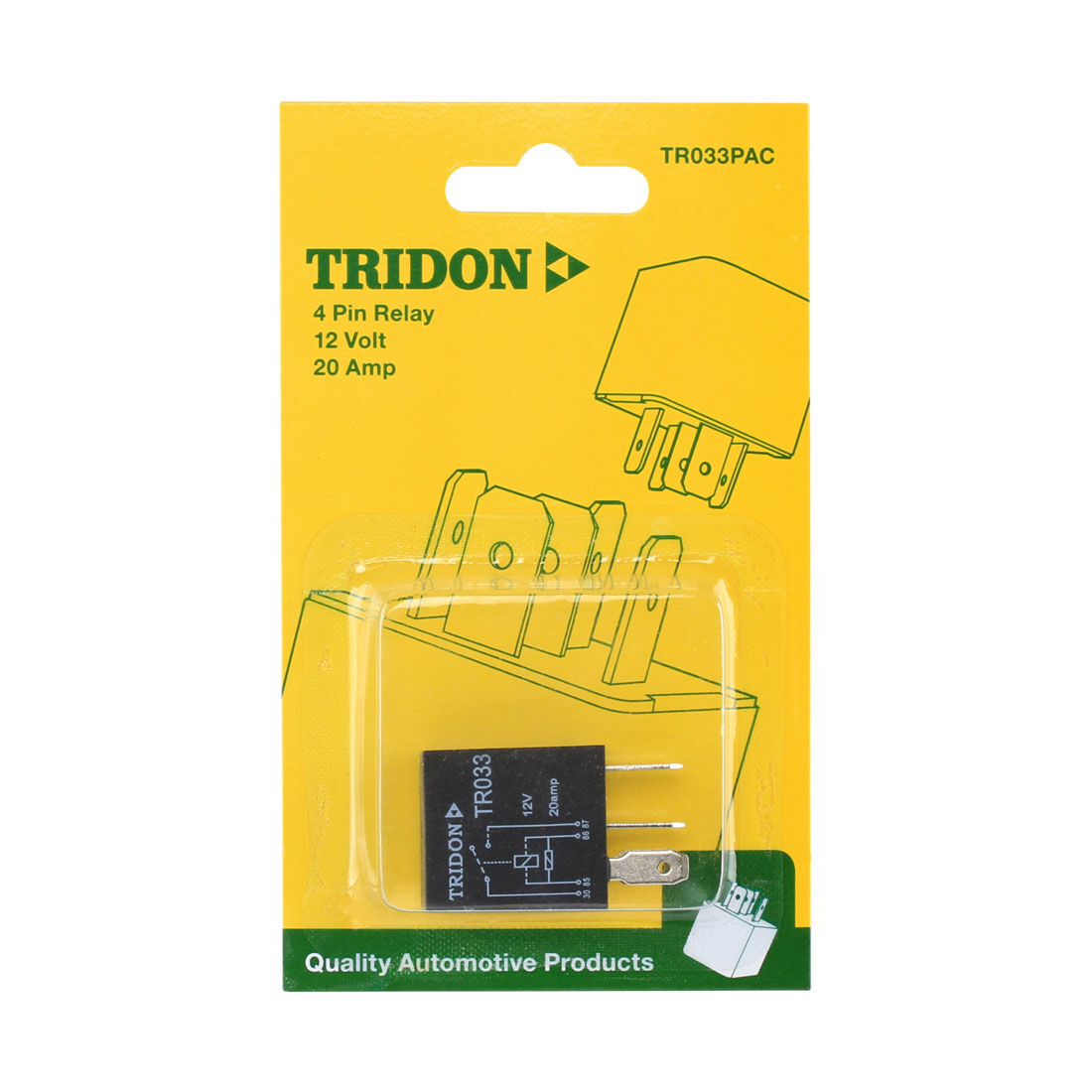 Tridon Relay - Micro, 12V 20 AMP 4 Pin, Non Outage - TR033PAC, , scanz_hi-res