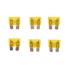 SCA Automotive Fuses - Standard Blade, 20 Amp, 6 Piece, , scanz_hi-res