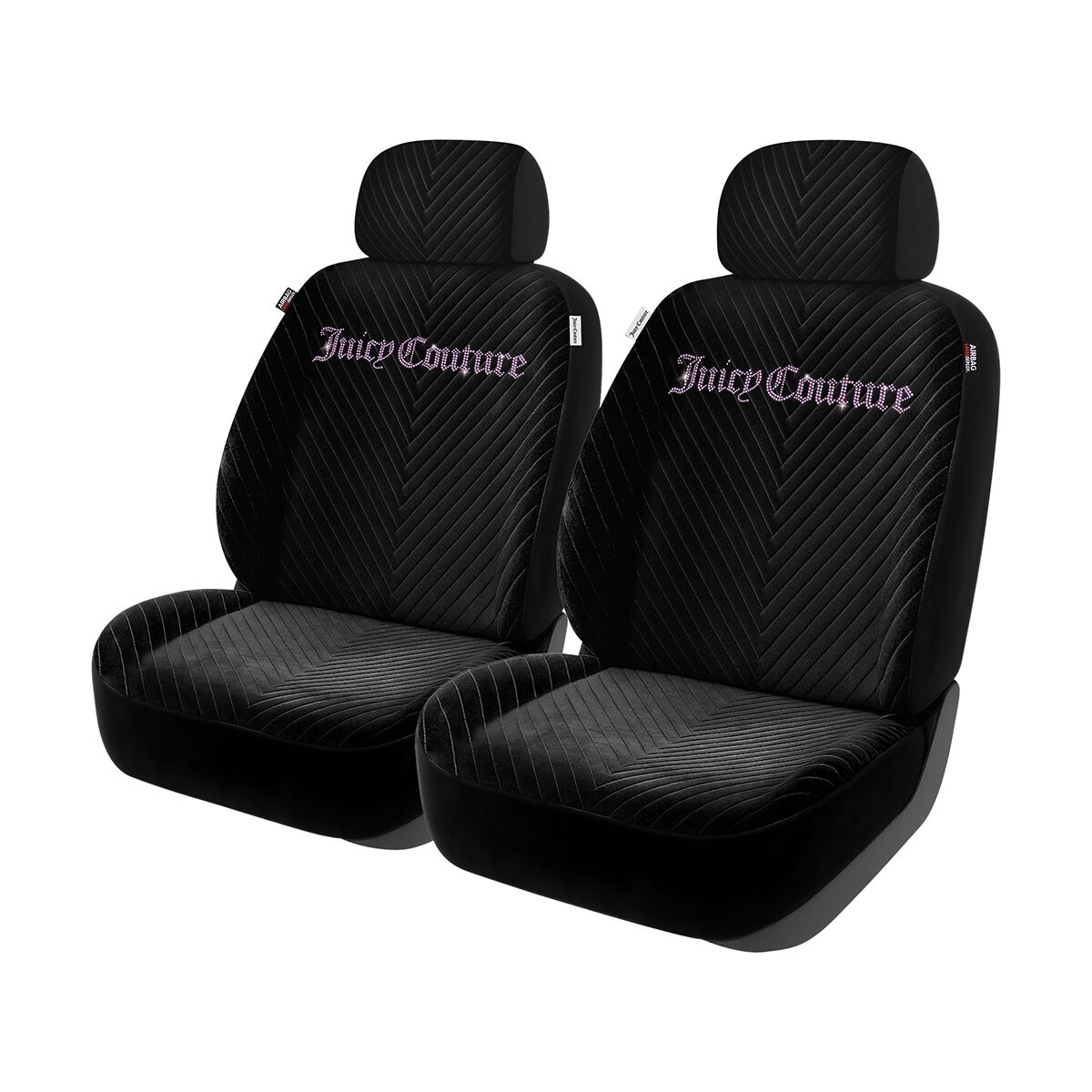Juicy Couture 2 Piece Juicy Bling Seat Covers - Black/Purple, , scanz_hi-res