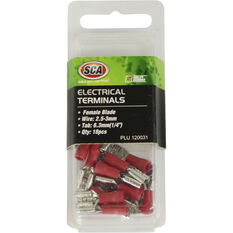 SCA Electrical Terminals - Female Blade, Red, 6.3mm, 18 Pack, , scanz_hi-res