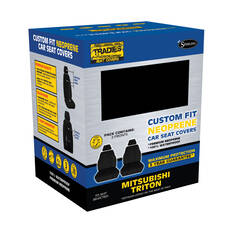 Getaway Neoprene Ready Made Seat Covers Front Pair Black suits Triton, , scanz_hi-res