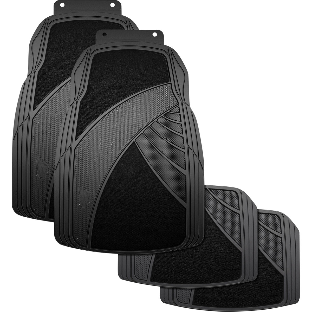Armor All Combination Car Floor Mats Carpet PVC Black Set of 4