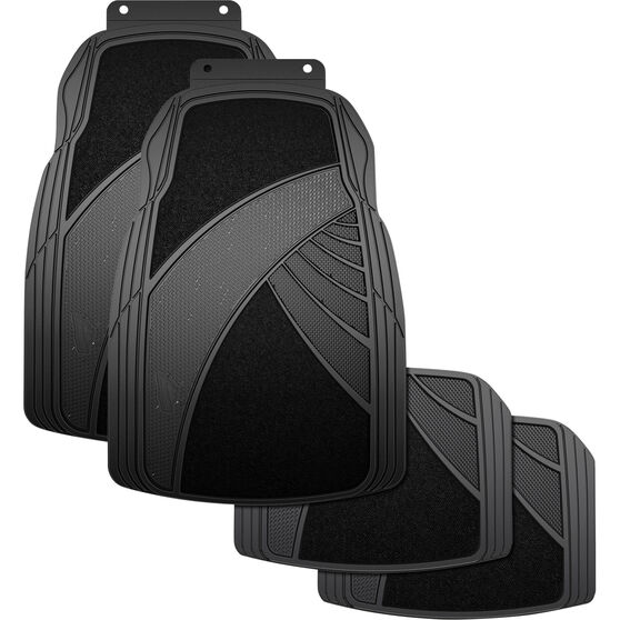 Armor All Combination Car Floor Mats Carpet/PVC Black Set of 4, , scanz_hi-res