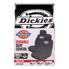 Dickies Polyester OG Black/White Logo Seat Covers Black Adjustable Headrests Airbag Compatible, , scanz_hi-res