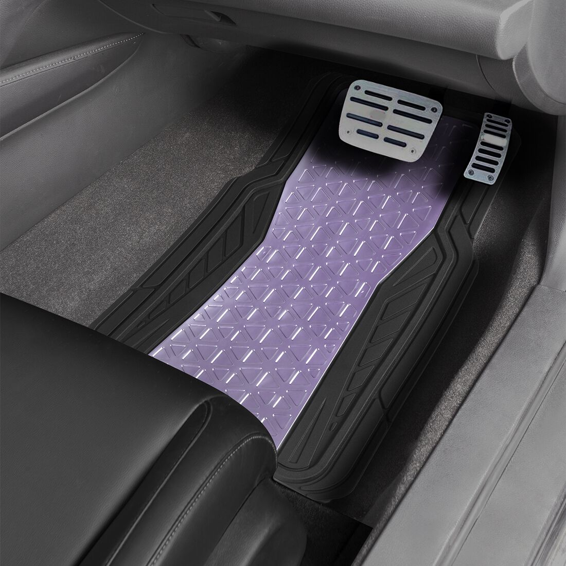 SCA Floor Mats PVC Rubber Pattern Purple Set of 4, , scanz_hi-res