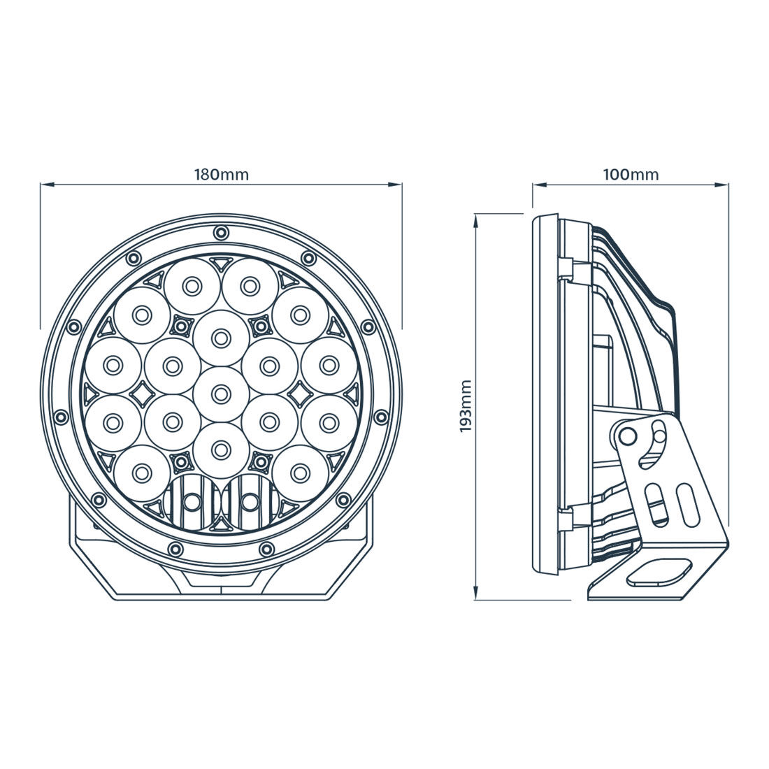 Ridge Ryder LED Driving Light Kit w/ harness - 180mm 87W, , scanz_hi-res