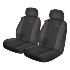 Armor All Defender Seat Covers Black/Grey Adjustable Headrests Airbag Compatible Pair, , scanz_hi-res