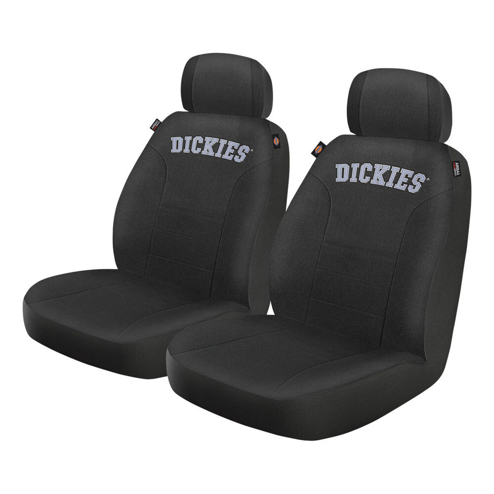 Dickies Collegiate Poly Canvas Seat Covers Black/Grey Adjustable