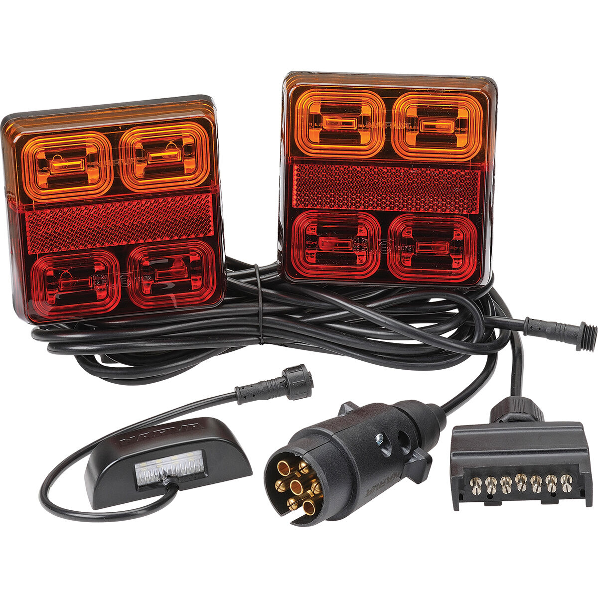 Narva 12V Box Trailer Lamp Plug & Play Kit Square Lamps MDL35, , scanz_hi-res