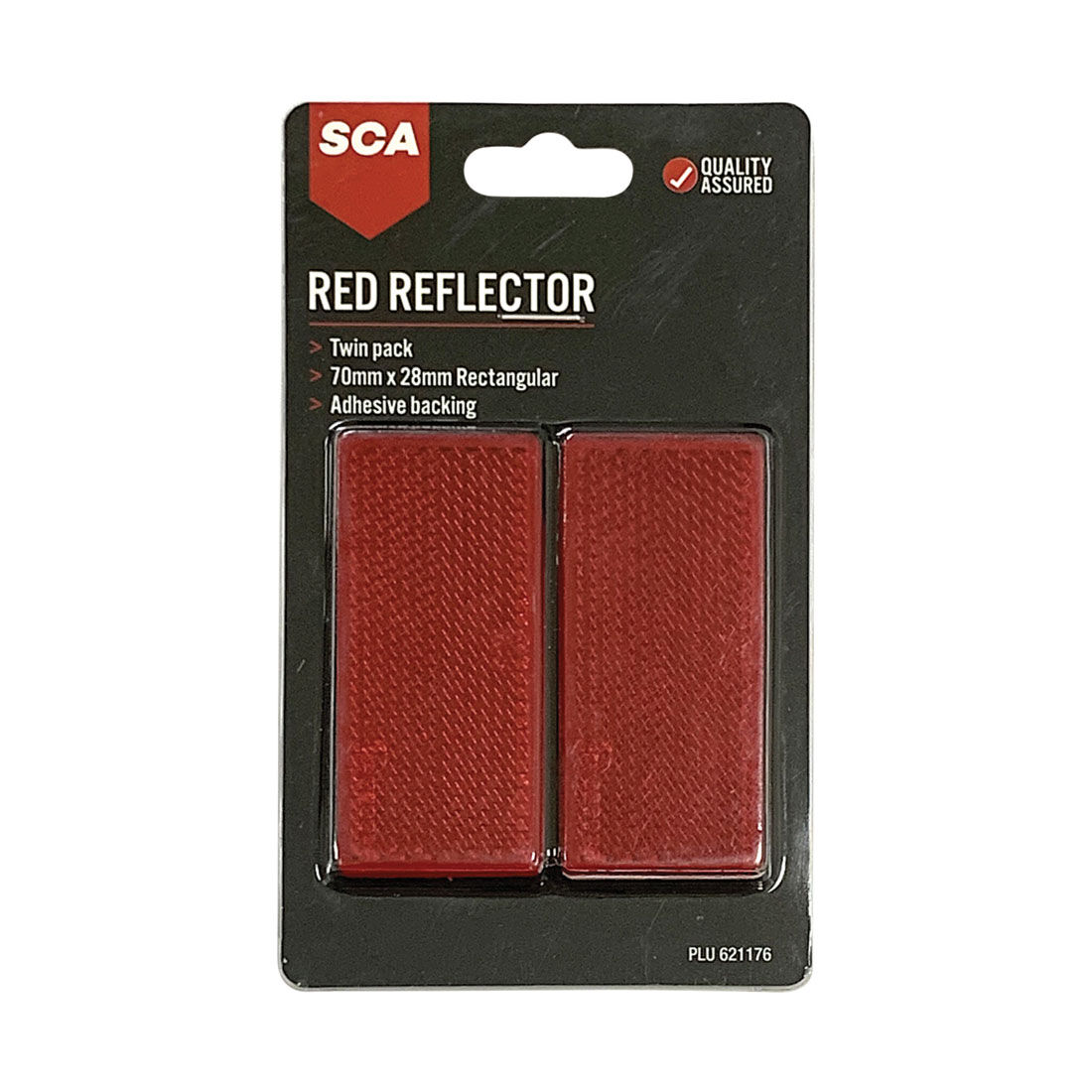 SCA Reflector Twin Pack Rectangular Red 70 x 28mm, , scanz_hi-res