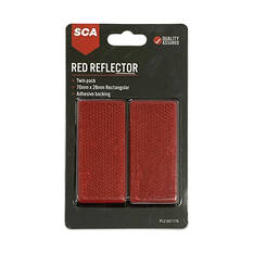 SCA Reflector Twin Pack Rectangular Red 70 x 28mm, , scanz_hi-res