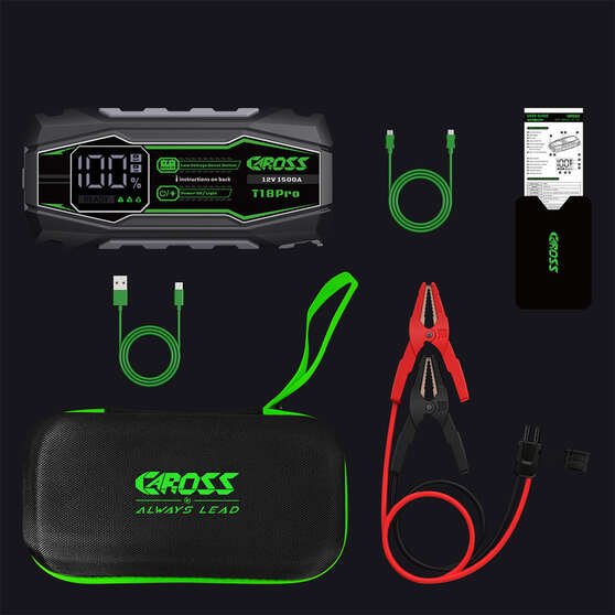 CAROSS T18Pro 12V 1500A Compact Smart Lithium Jump Starter With Built-in 3 Mode Light, , scanz_hi-res