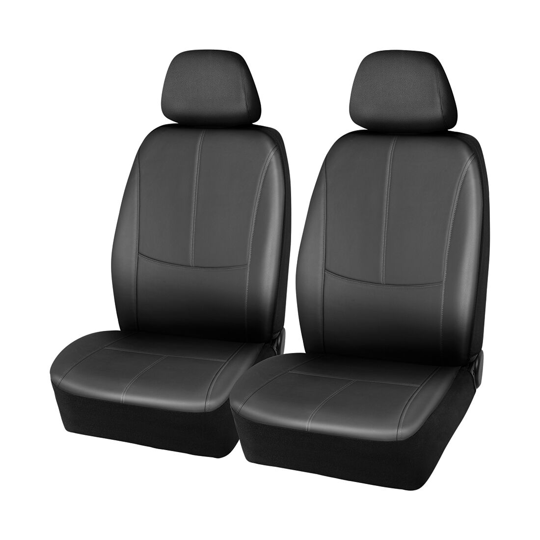 SCA Leather Look Stitch Seat Covers Black & Grey, Adjustable Headrests, Airbag Compatible, Size 30A, , scanz_hi-res