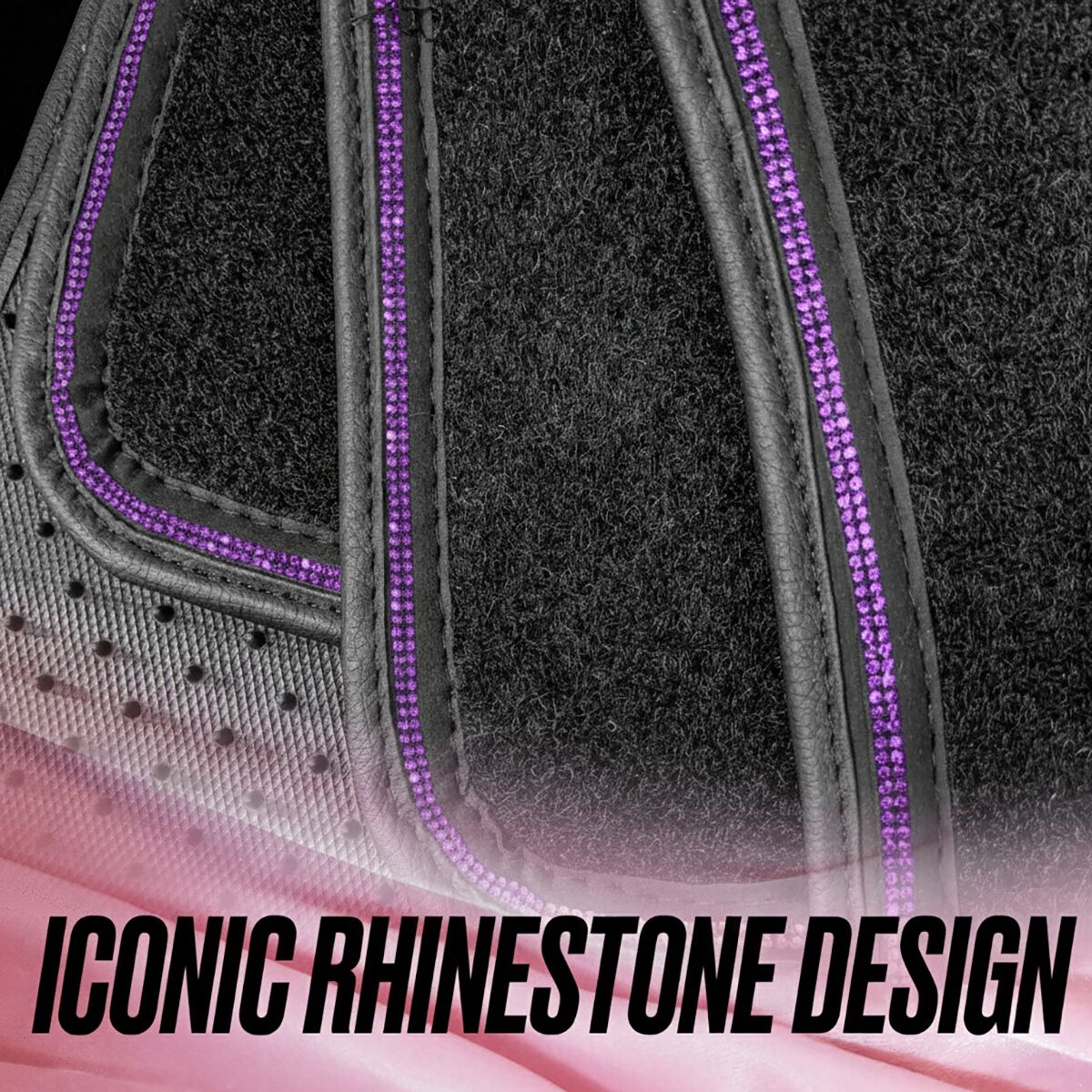 Juicy Couture 4 Piece Juicy Bling Carpet Floor Mats - Black/Purple, , scanz_hi-res