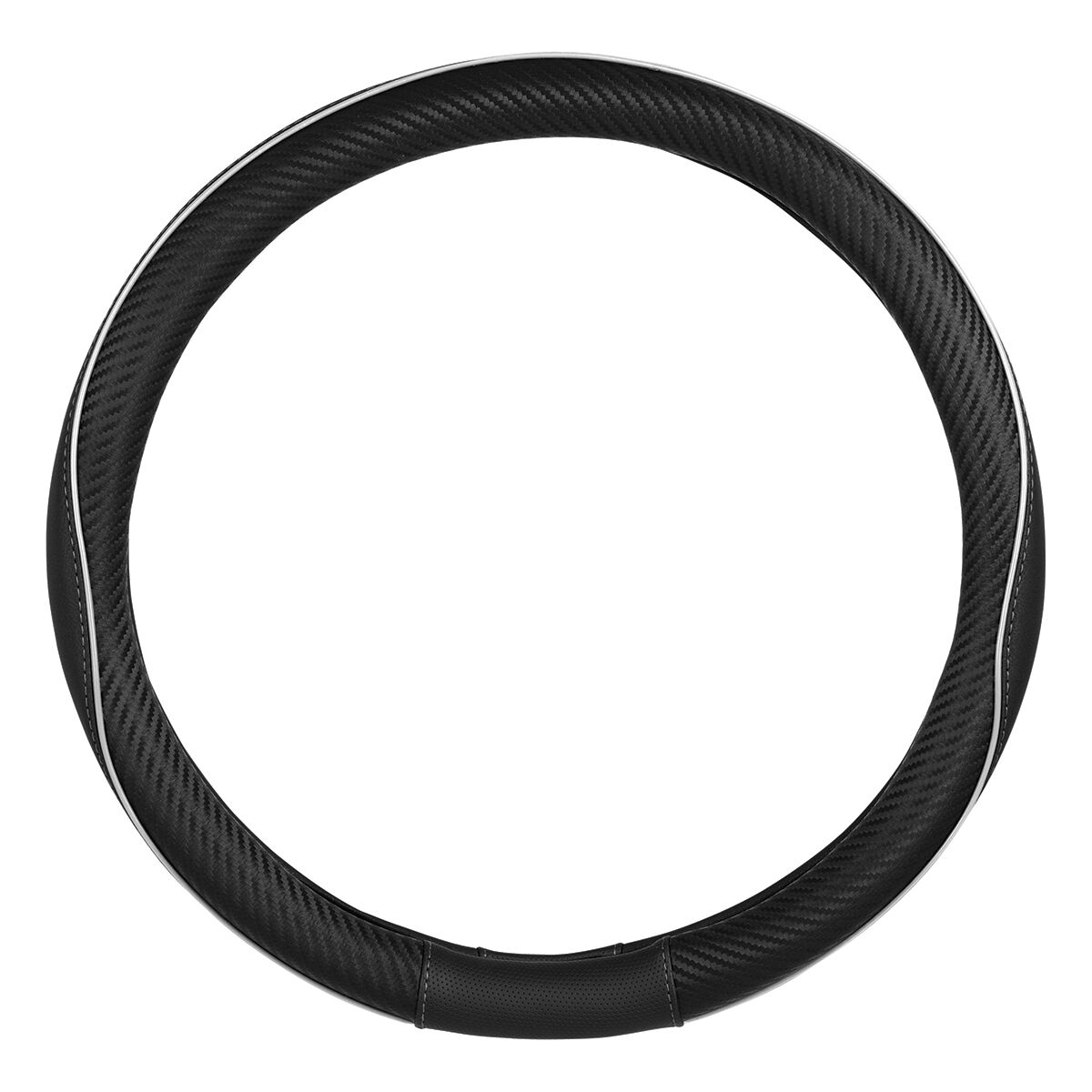 SCA Steering Wheel Cover Leather Look & Carbon Black 380mm Diameter, , scanz_hi-res
