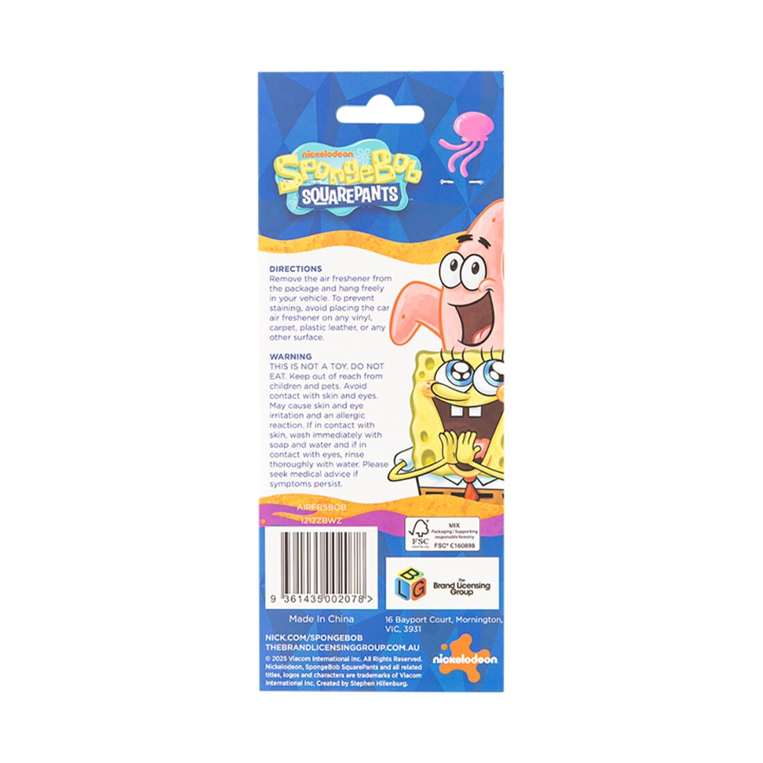 SpongeBob SquarePants Air Freshener, , scanz_hi-res