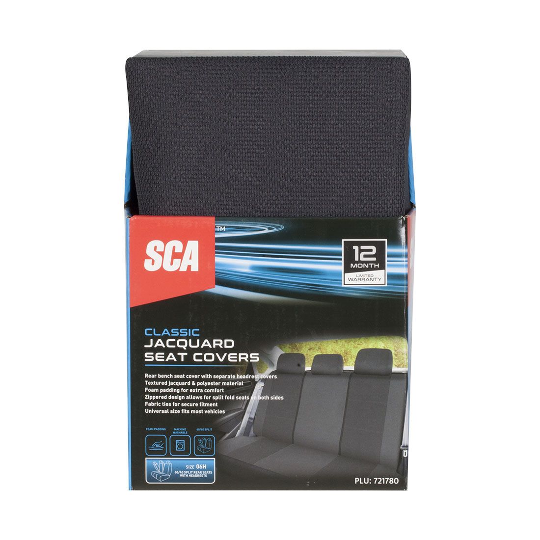 SCA Jacquard Seat Covers Charcoal, Rear, Airbag Compatible, Size 06H, , scanz_hi-res