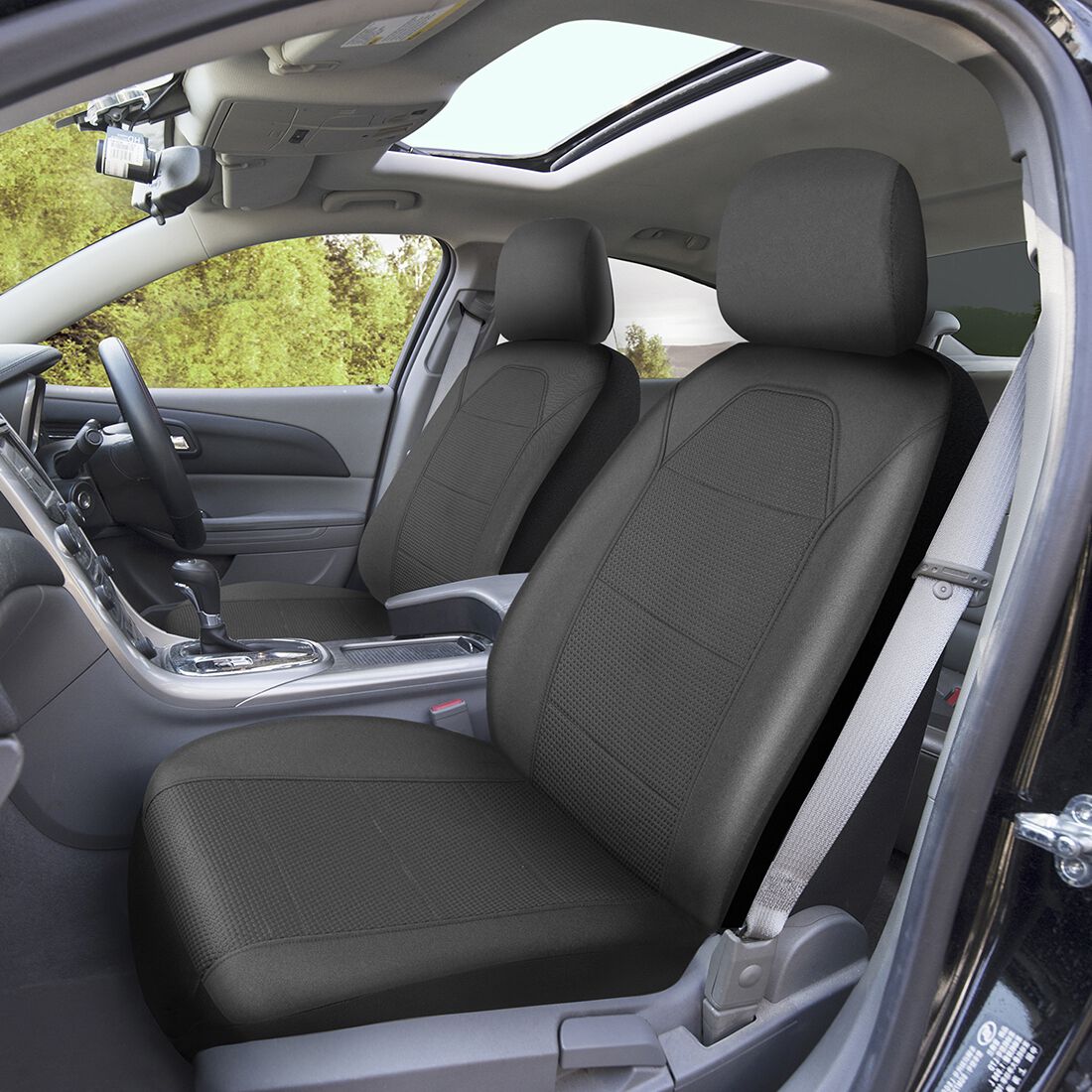 SCA Jacquard Embossed Dot Seat Covers Black, Adjustable Headrests, Airbag Compatible, Size 30A, , scanz_hi-res