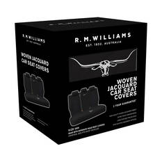 R.M.Williams Woven Seat Covers Black Adjustable Headrests Size 06H Rear Seat, , scanz_hi-res