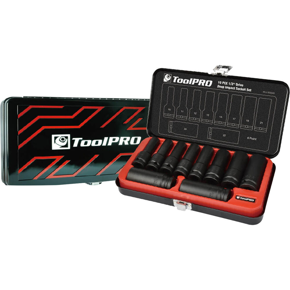 ToolPRO Impact Deep Socket Set 1/2" Drive Metric 10 Piece Supercheap