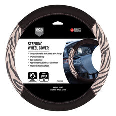 SCA Animal Print Steering Wheel Cover - Black/Rose, 380mm, , scanz_hi-res
