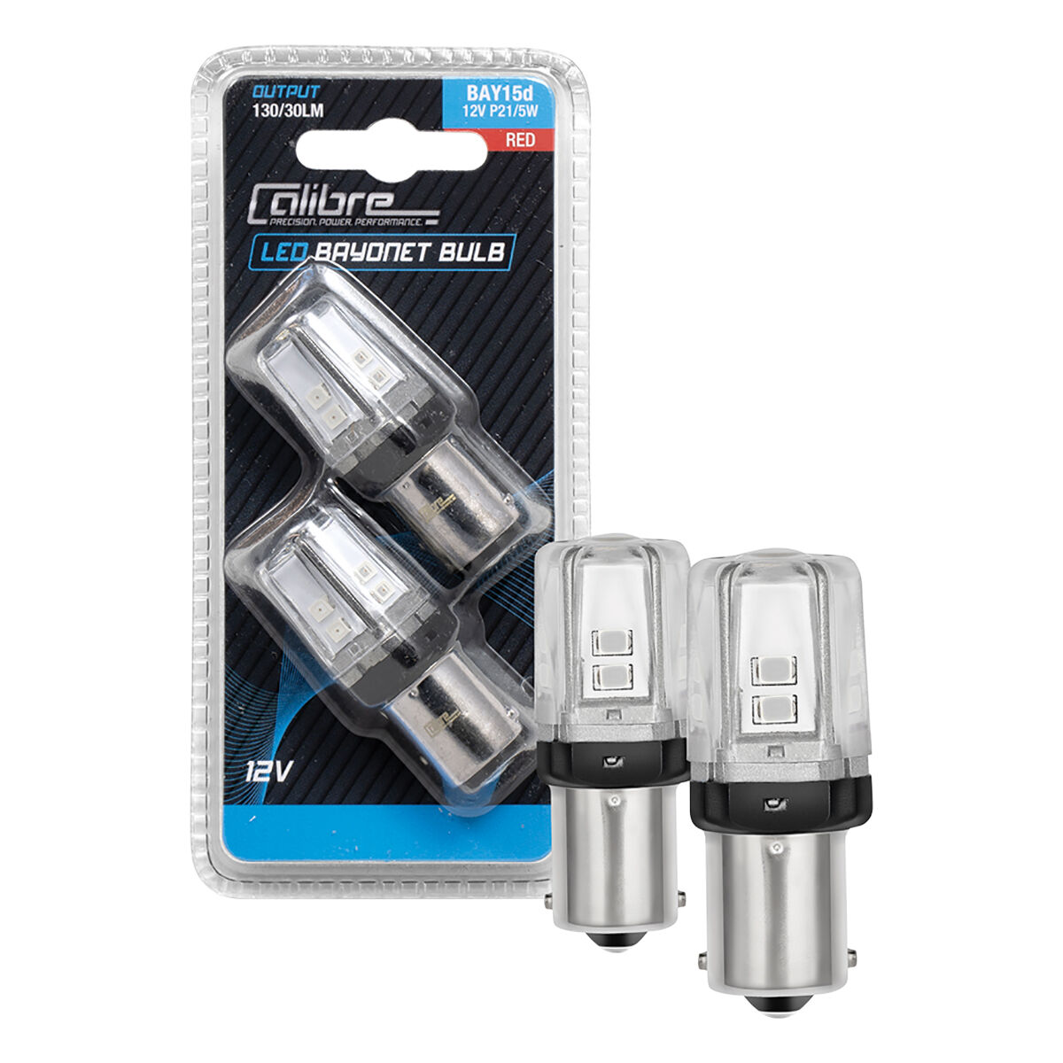 Calibre Automotive Globes - LED Red Bayonet 12V, P21/5W, BAY15D, , scanz_hi-res