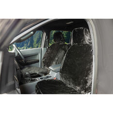 SCA Luxury Fur Seat Cover - Black Adjustable Headrests Size 30 Front Pair Airbag Compatible, , scanz_hi-res