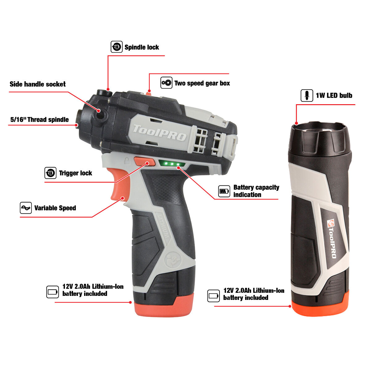 ToolPRO 12V 2 Speed Polisher Kit 2.0Ah, , scanz_hi-res