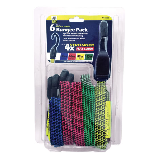 Gripwell Flat Bungee Strap - 6 Pack, , scanz_hi-res