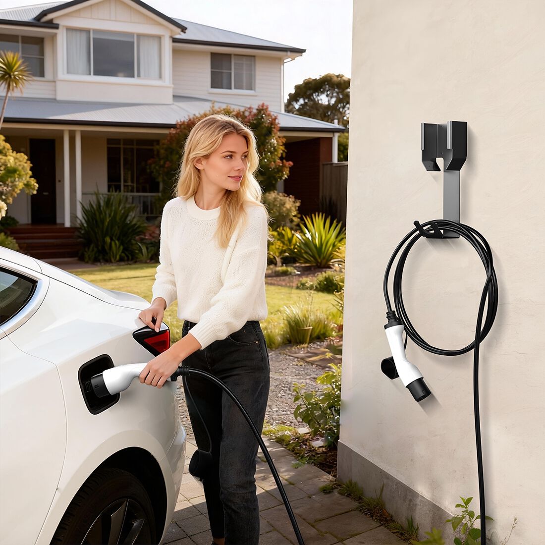 Calibre Electric Vehicle Wall Cable Holder With Hook - Suits Calibre Charge Cable, , scanz_hi-res
