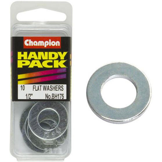 Champion Flat Steel Washers - 1 / 2inch, BH175, Handy Pack, , scanz_hi-res