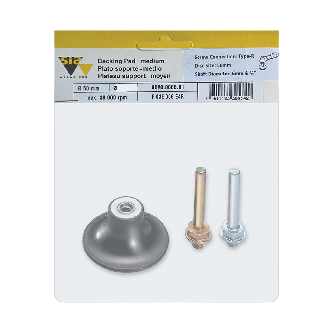 SIA Abrasives 50mm Backing Pad, Quick Change, , scanz_hi-res