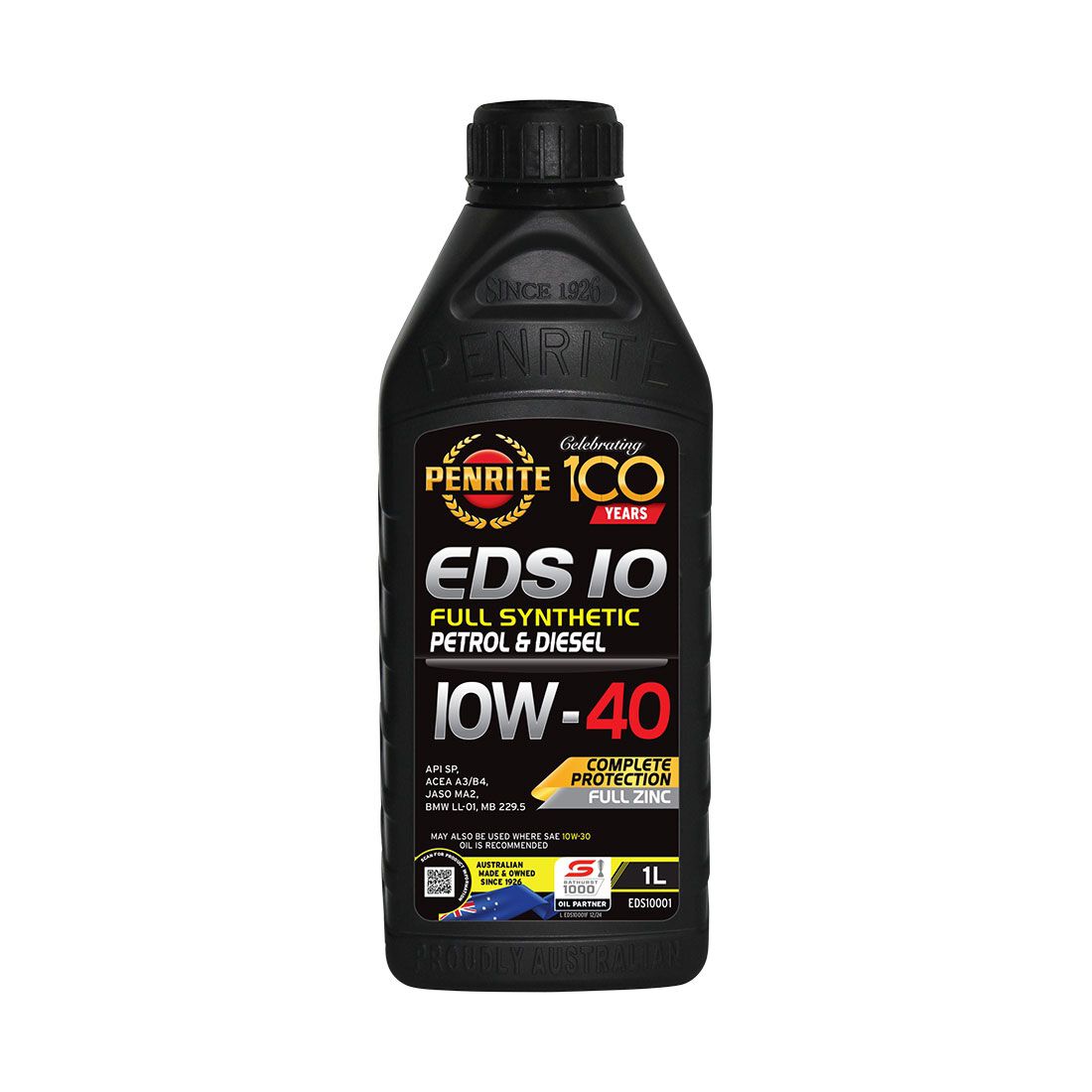 Penrite Full Synthetic Engine Oil - 10W-40 1 Litre, , scanz_hi-res