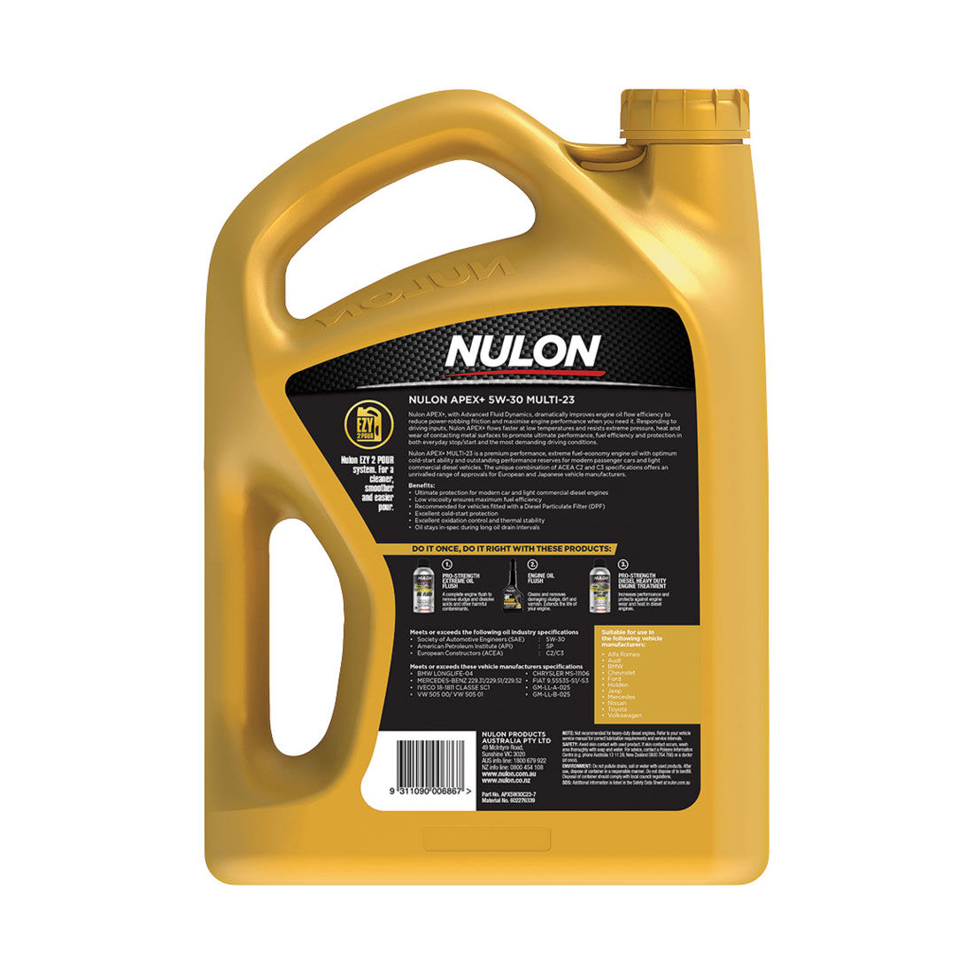 Nulon Apex+ 5W-30 Multi-23 Engine Oil 7 Litre, , scanz_hi-res