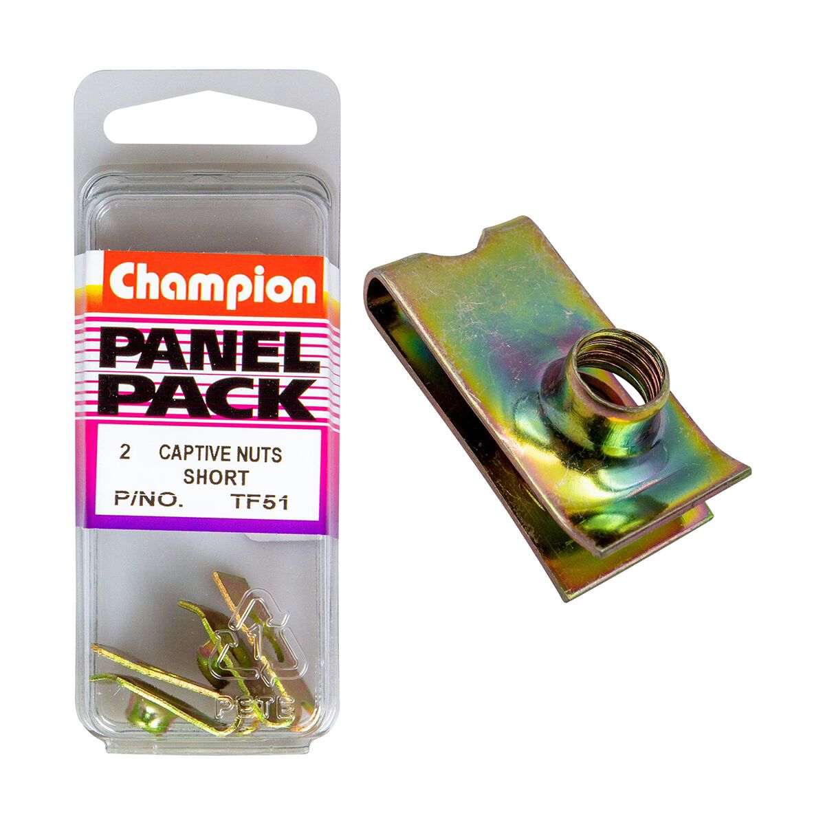 Champion Panel Pack Short Captive Nuts TF51, M6x1.0mm, , scanz_hi-res
