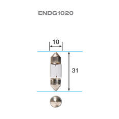 ENDURALIGHT Automotive Globes - Festoon 12V, 10W 10X31mm, , scanz_hi-res