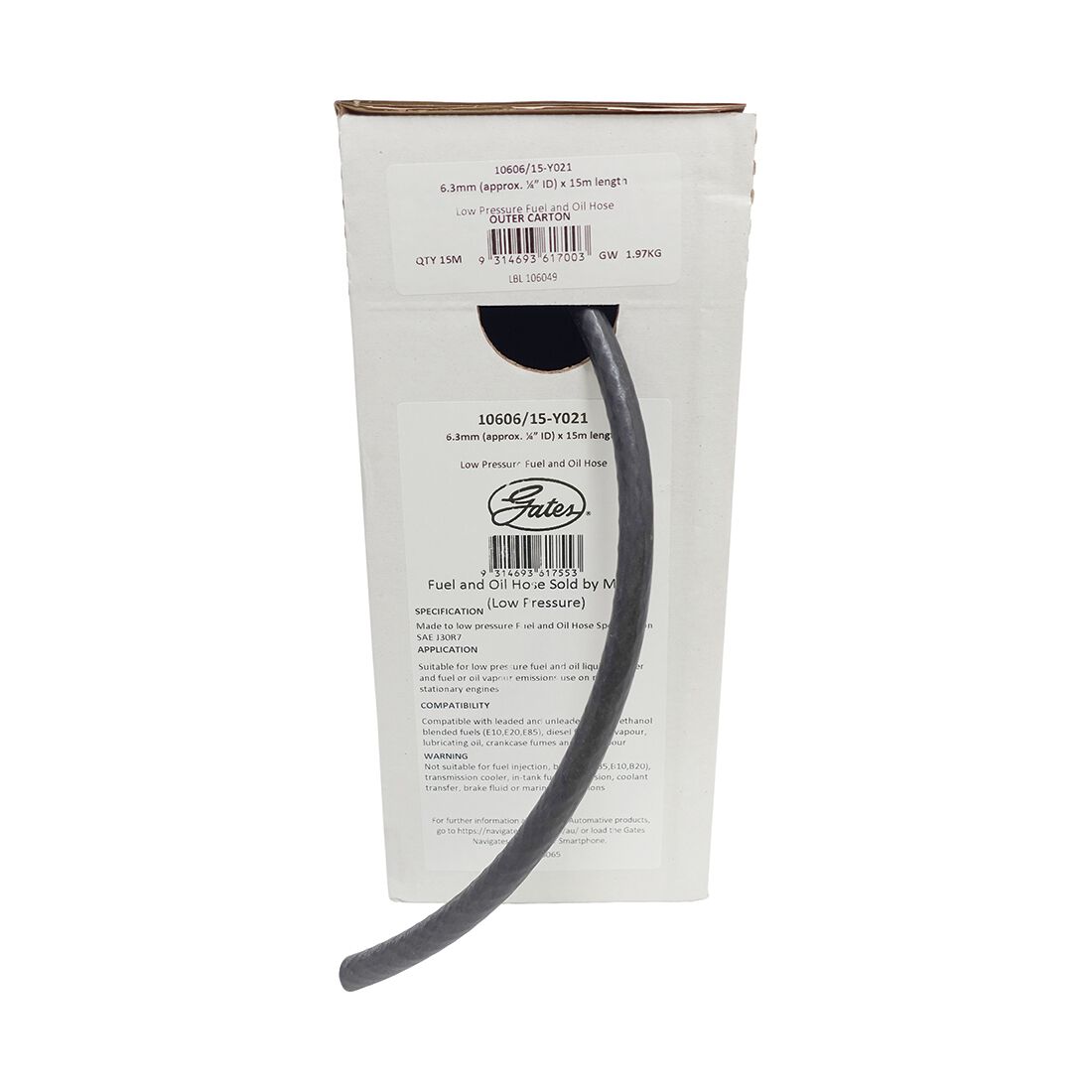 Gates 6.3mm Low Pressure Fuel and Oil Hose sold per metre, , scanz_hi-res