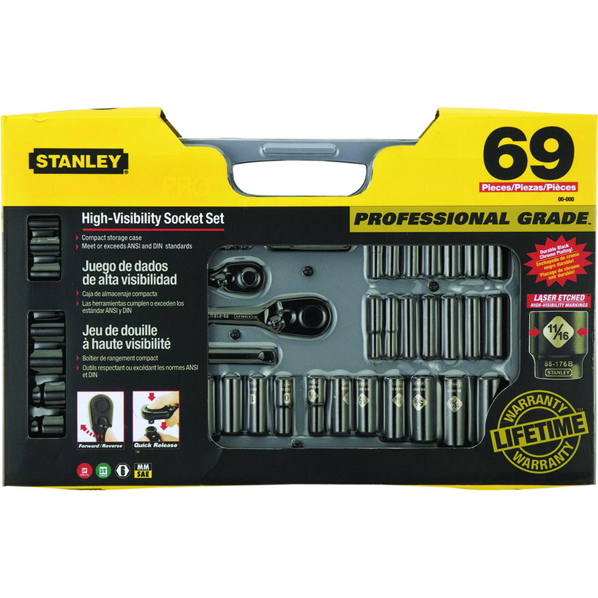 Stanley 69 piece socket set top