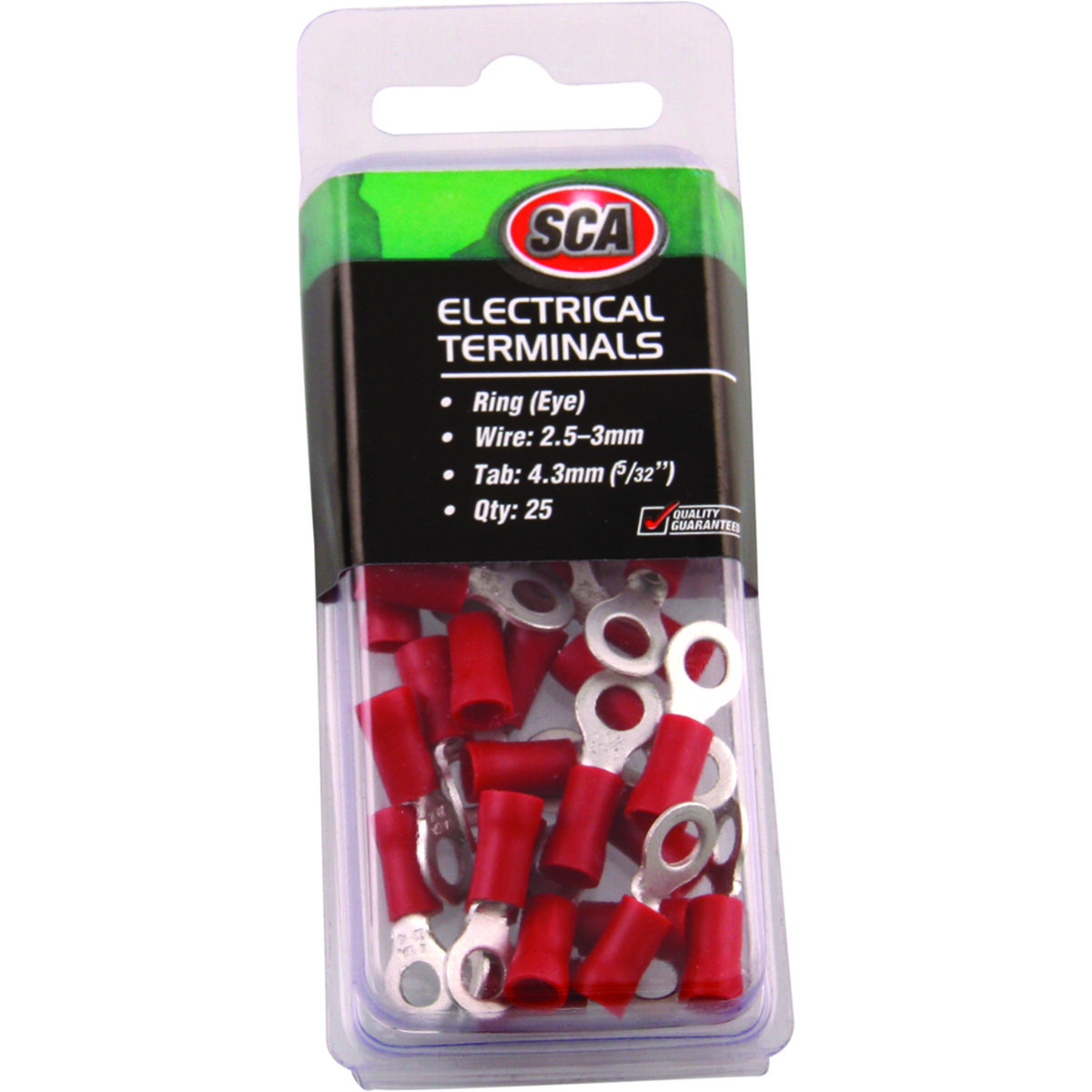 SCA Electrical Terminals - Ring (Eye), 4.3mm Red, 25 Pack, , scanz_hi-res