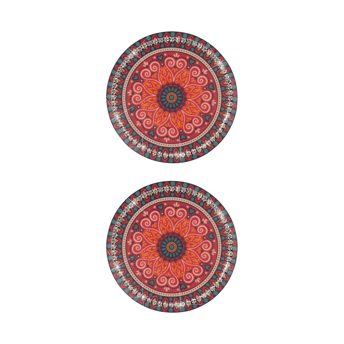 Cabin Crew Drink Coasters Orange/Green Bling, , scanz_hi-res
