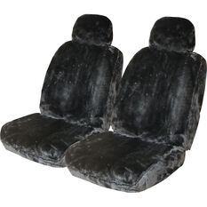 SCA Luxury Fur Seat Cover - Slate Adjustable Headrests Size 30 Front Pair Airbag Compatible, , scanz_hi-res