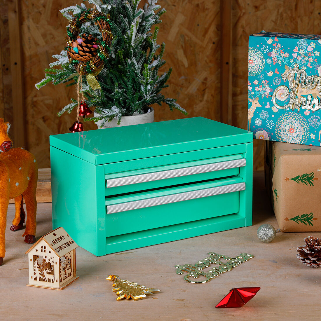 ToolPRO Mini Tool Chest 2 Drawer Aqua, , scanz_hi-res