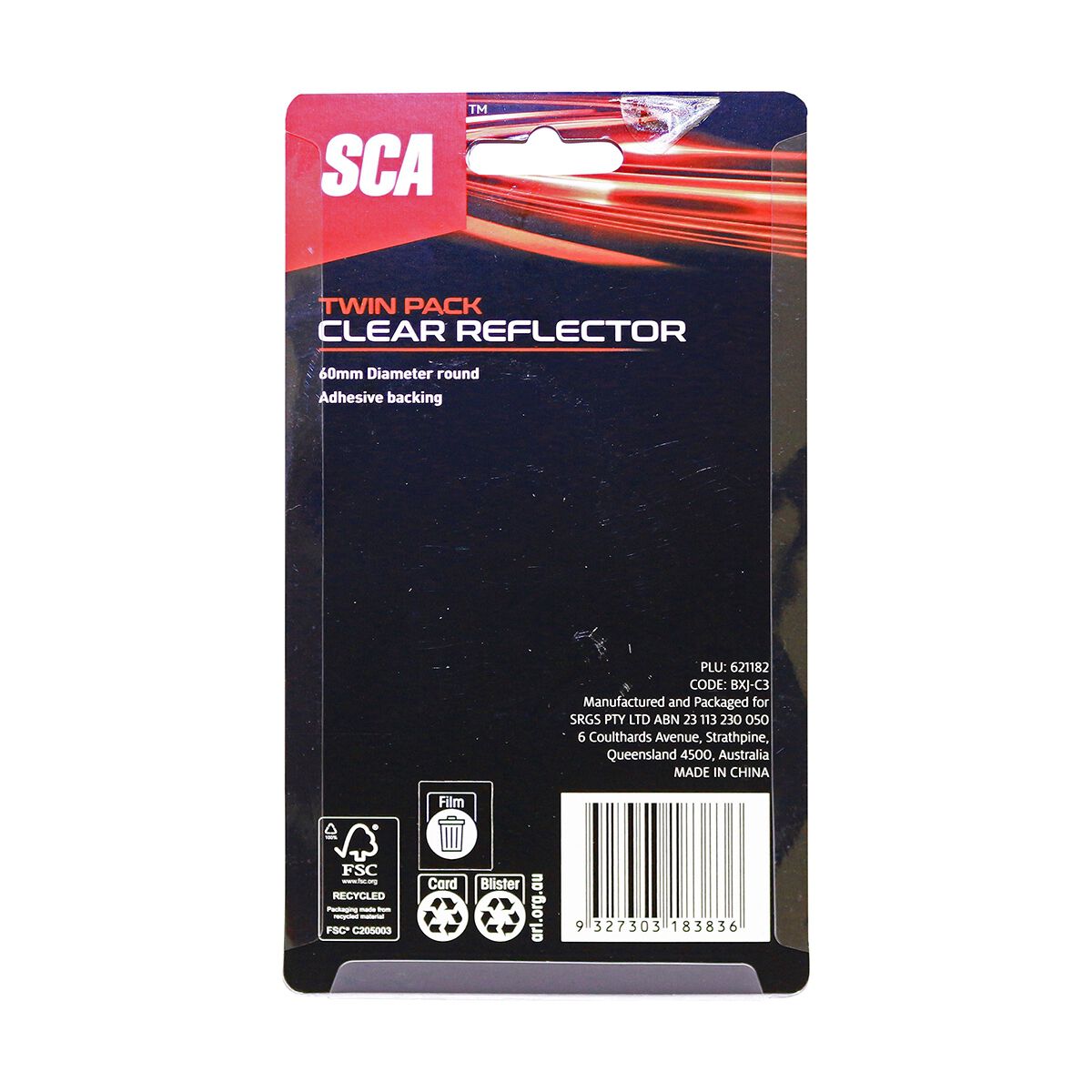 SCA Reflector Twin Pack Round Clear 60mm, , scanz_hi-res