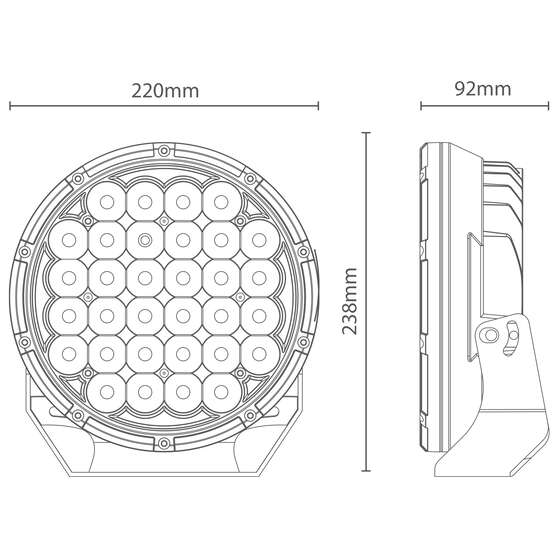 Enduralight LED Driving Light Kit w/ harness - 220mm 86W, , scanz_hi-res